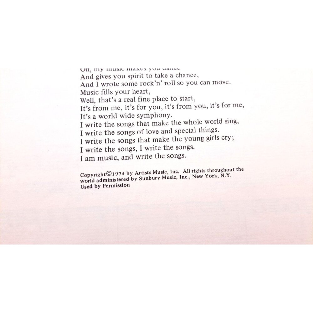 Vintage I Write The Songs Sheet Music 1974 Lot Of 3 Barry Manilow Bruce Johnston - Picture 4 of 4